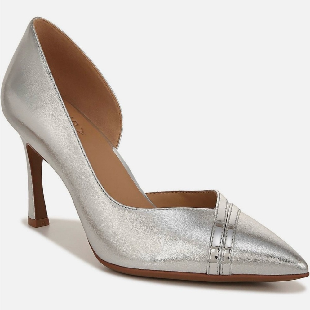 New Naturalizer Aubrey Metallic Leather Pointed Toe D’Orsay Pumps sz 7.5